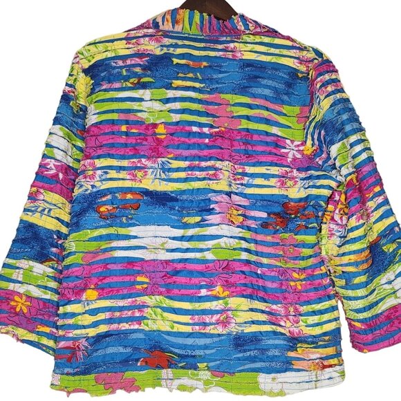 New Direction  Floral Patchwork Colorful Jacket XL‎ - Picture 3 of 7